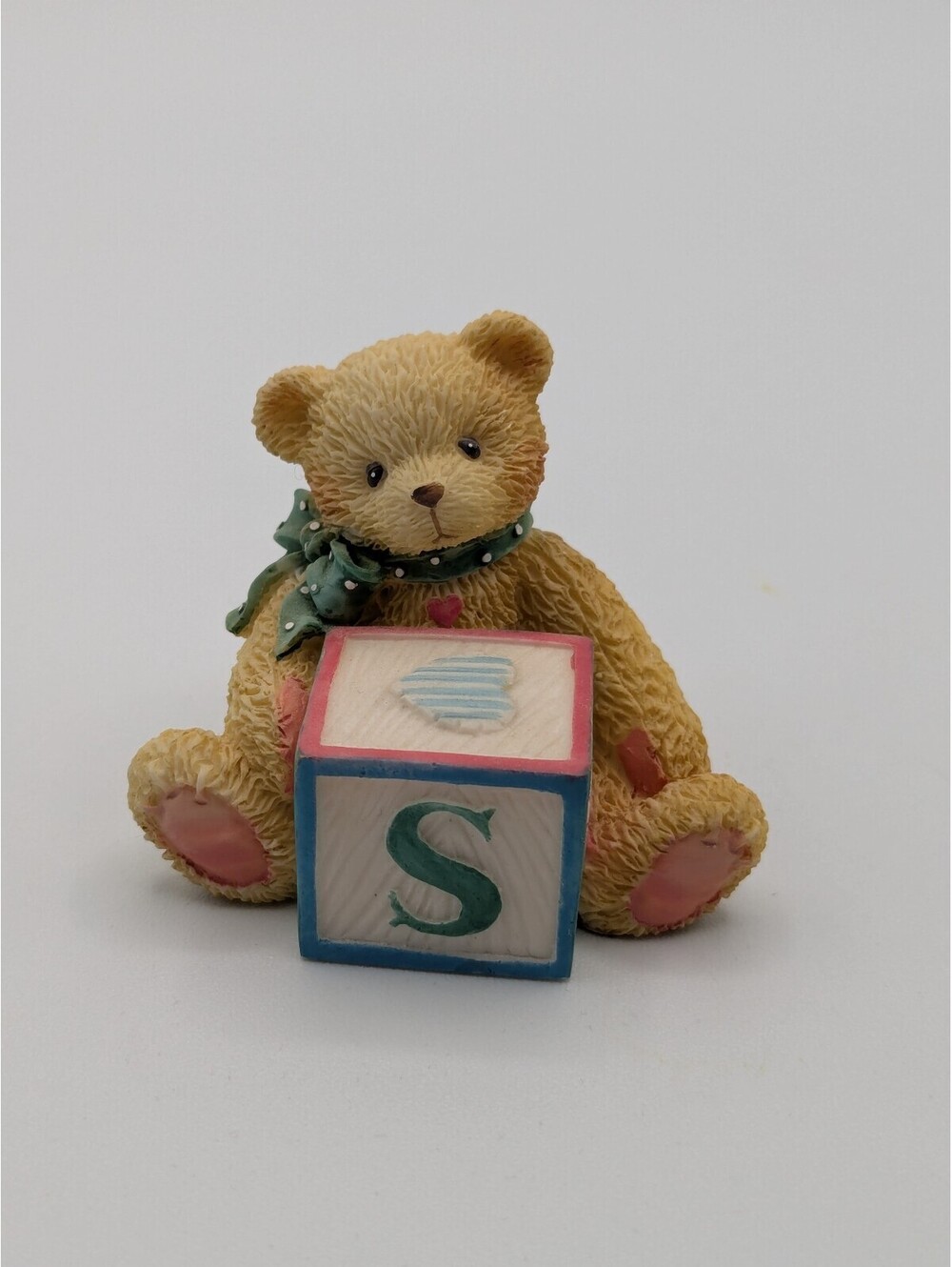 Cherished Teddies Bear with ABC "S" Block Figurine (158488 ) 1995